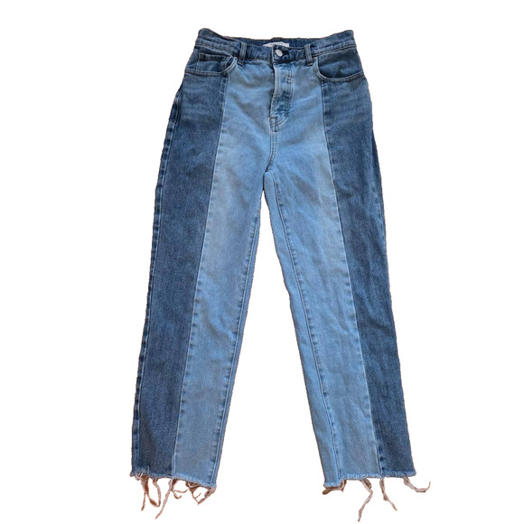 PacSun Two Tone Y2K High Rise Straight Leg PacSun Jeans Blue Size 27 A001734 - Picture 2 of 8